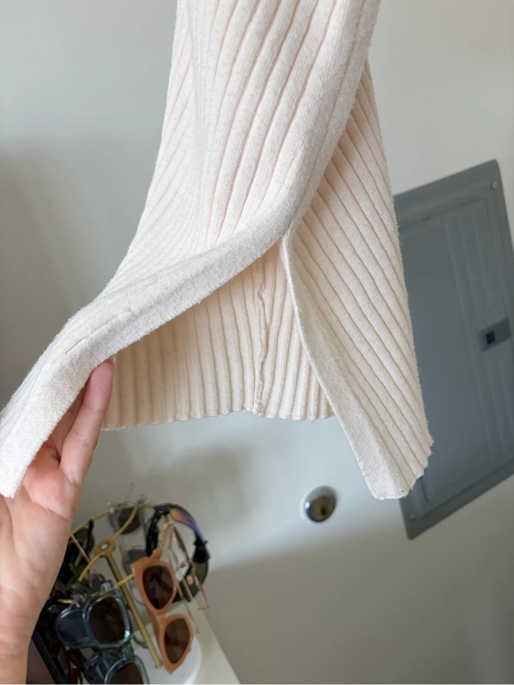 Free People Billie Mock Neck Sweater Cream Size Medium